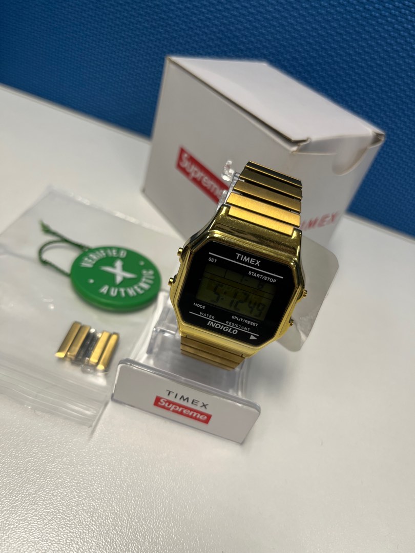 Supreme x Timex FW19 Gold, 名牌, 手錶- Carousell