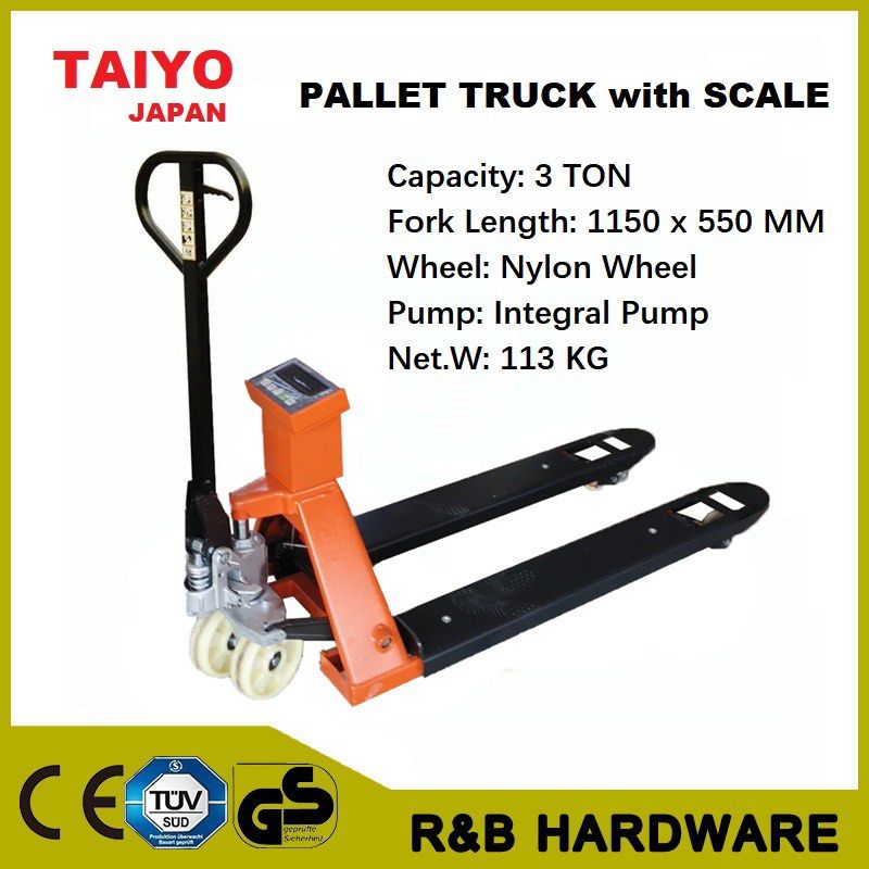 TAIYO JAPAN PALLET TRUCK WITH SCALE 3000 kg 3 TONS, Commercial