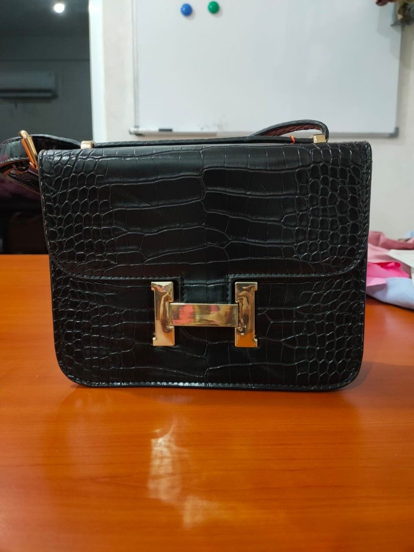 Asli import tas kulit Hermes Constance Croco, Fesyen Wanita, Tas & Dompet  di Carousell