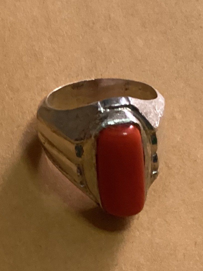 The Natural Red Coral Ring Men s Fashion Watches Accessories