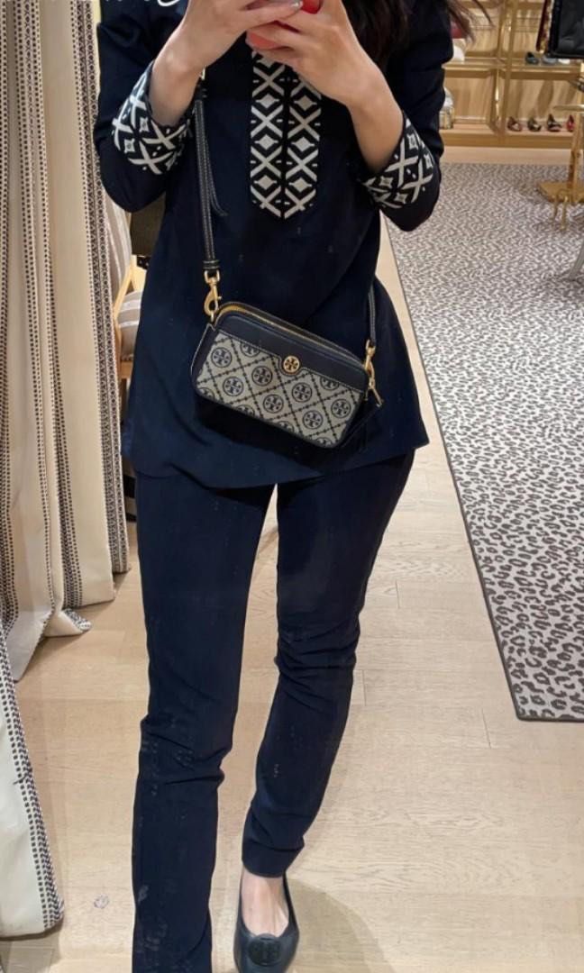 Tory Burch T Monogram Double-Zip Mini Crossbody Bag