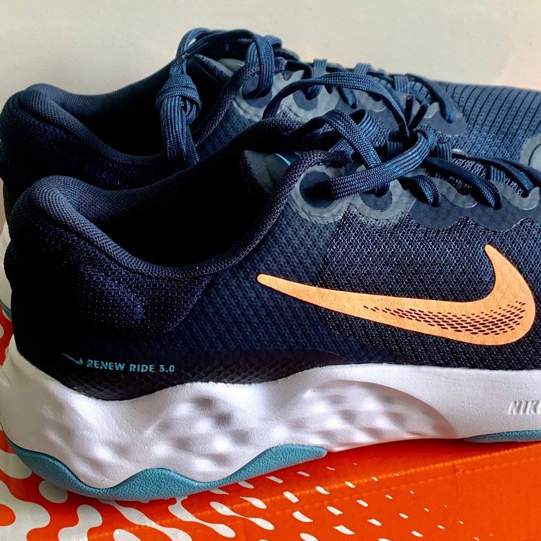 UK8 Nike renew ride 3 running shoes navy blue Men s Fashion