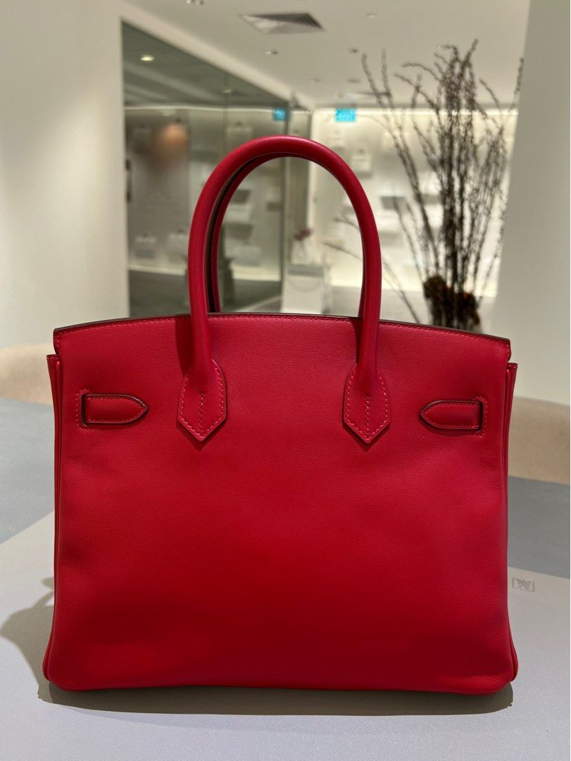 A LIMITED EDITION ROUGE PIMENT SWIFT LEATHER, ROUGE DE COEUR & ROUGE H  EPSOM LEATHER TRESSAGE BIRKIN 30 WITH PALLADIUM HARDWARE