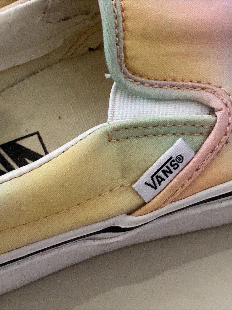 Pastel yellow vans slip ons online