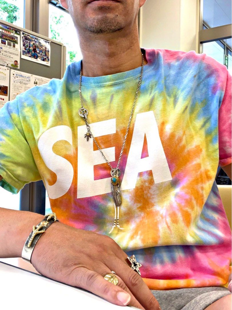 WIND AND SEA GARMENT DYED WASHED TIE DYE CREWNECK T-SHIRT CLASSIC