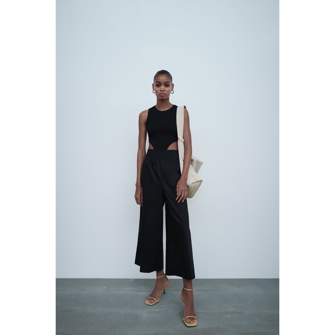 Zara | Pants & Jumpsuits | Zara Black Culotte Jumpsuit Romper Rare |  Poshmark