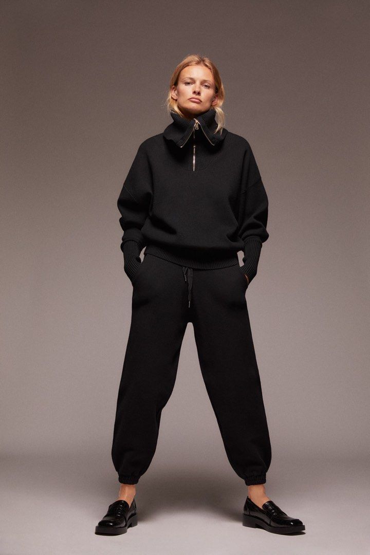 Knitted joggers zara store
