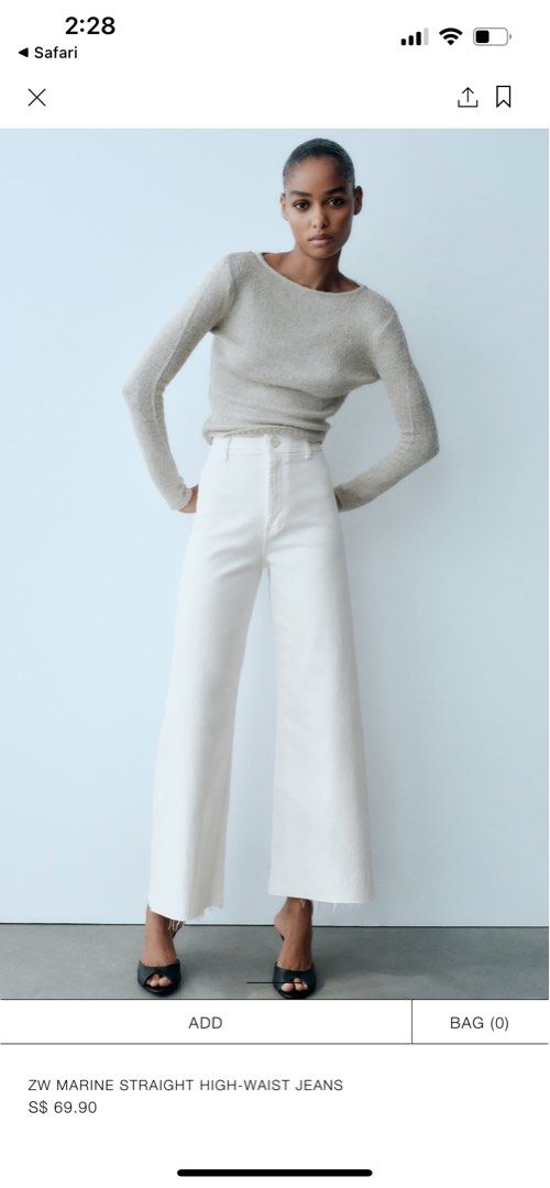Marine straight jeans store zara