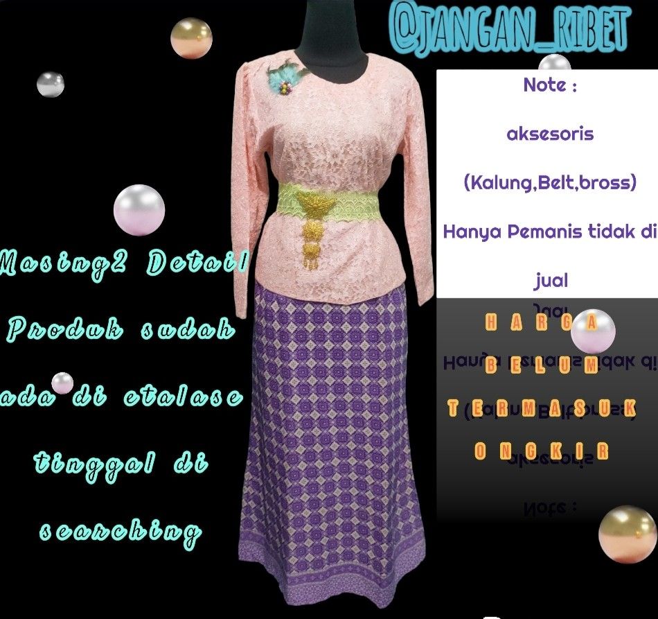 02 / One Set Kebaya / Baju Setelan Kebaya / Paket Baju Kebaya / Baju