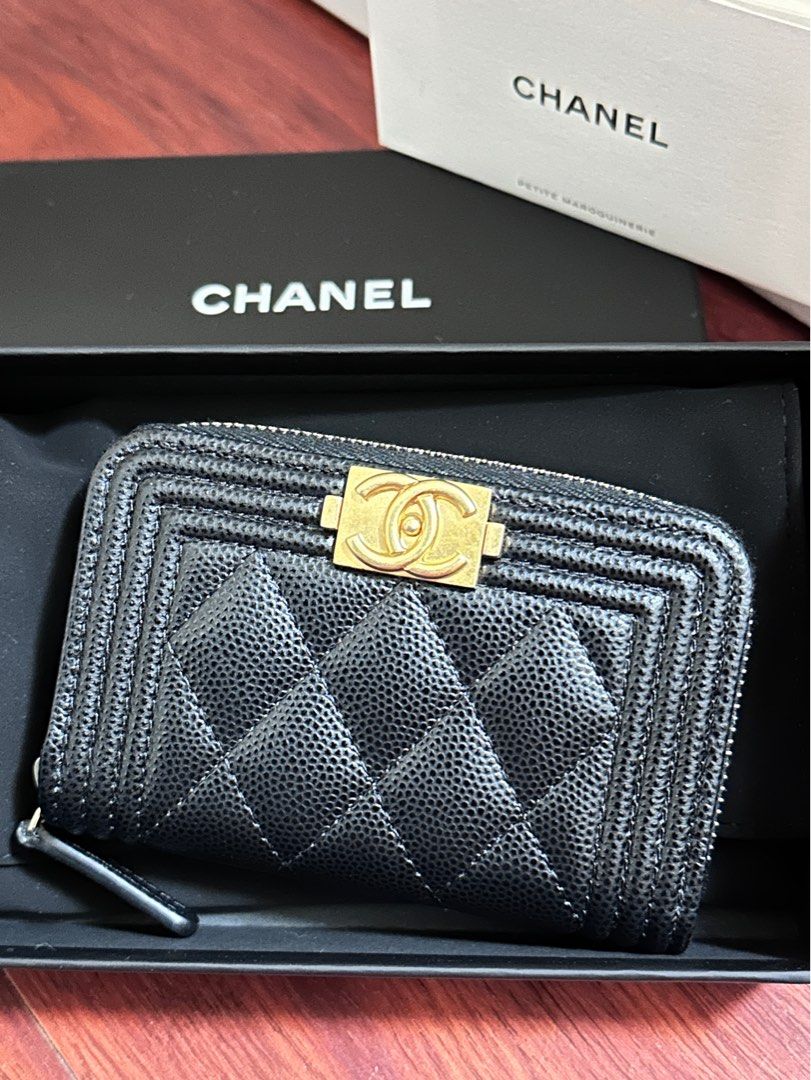 100% Authentic Boy Chanel zipped coin purse, Luxury, Bags & Wallets on  Carousell