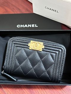 Authentic Chanel 21S Arm Coin Purse Lambskin Black Quilted Pouch