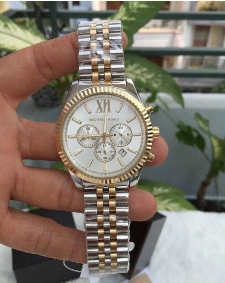 100% Original) MICHAEL KORS Men\'s MK8344 Lexington Chronograph White Dial  Stainless Steel Case Two Tone Strap Watch, Luxury, Watches on Carousell | Quarzuhren