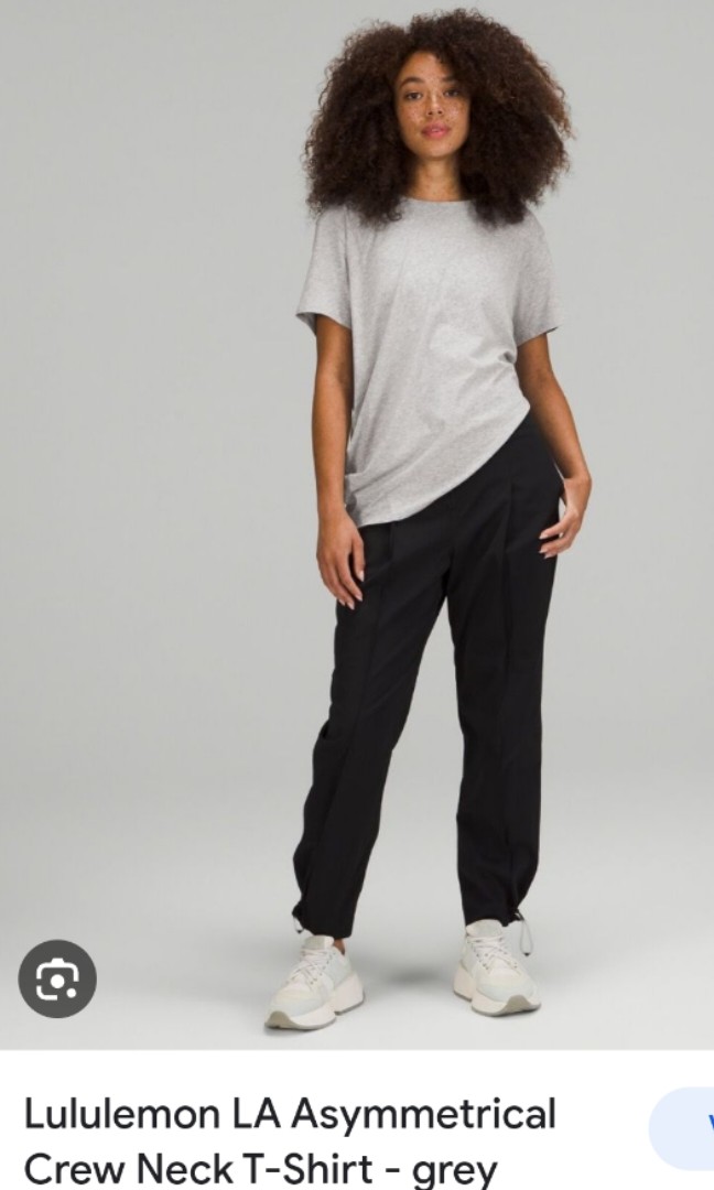 8] Lululemon LA Asymmetrical Relaxed Crew T Shirt Grey, Women's Fashion,  Activewear on Carousell