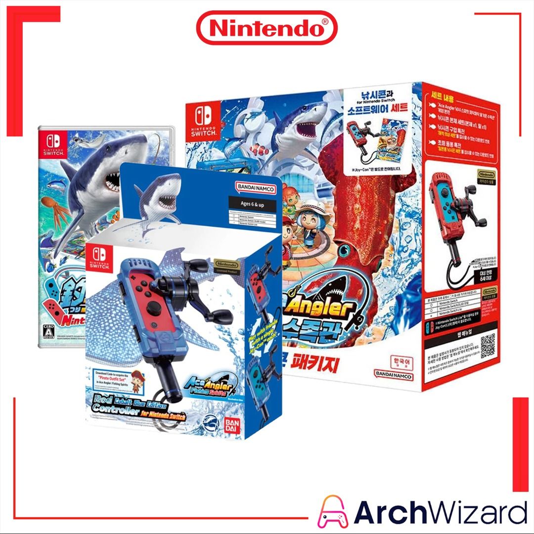 Ace Angler Fishing Spirits - Rod Controller Cobalt Blue Base Game Rod  Controller Bundle Edition 🍭 Nintendo Switch Game - ArchWizard
