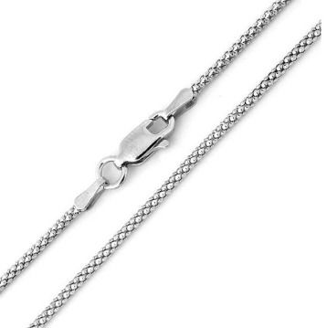 AGALIL 1.8 mm 925 Sterling Silver Popcorn Chain. 40 45 50 55 60 cm