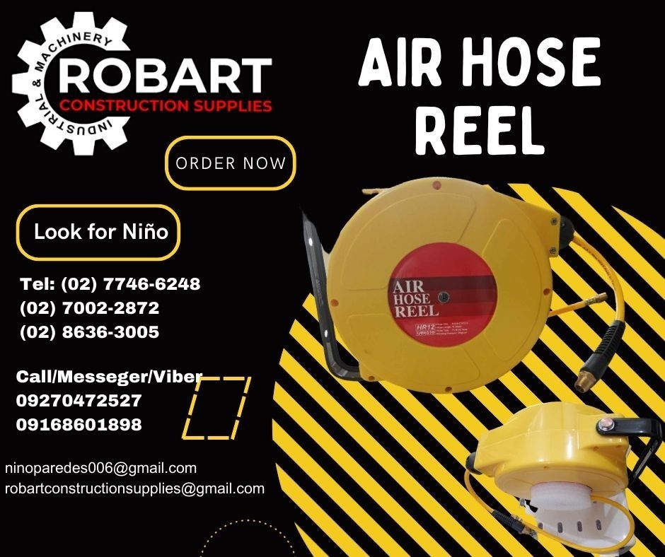 AIR HOSE REEL (Category: Construction Tools & Equipment) located in Manila. Submitted by ninoparede24925 (Listing ID 1253607147, Image 1). Description: AIR HOSE REEL Taiwan HR-12 1/4"nptx10mtrs Brand:LOTA - - FOR INQUIRES: 𝓟𝓵𝓮𝓪𝓼𝓮 𝓬𝓪𝓵𝓵 :09270472527 09168601898 Look for:Niño Paredes Tel: (02) 7746-6248 (02) 7002-2872 (02) 8636-3005 ninoparedes006@gmail.com robartconstructionsupplies@gmai.com 𝑴𝒂𝒏𝒊𝒍𝒂 𝑶𝒇𝒇𝒊𝒄𝒆: 1405 𝒀𝒖𝒔𝒆𝒄𝒐 𝒔
