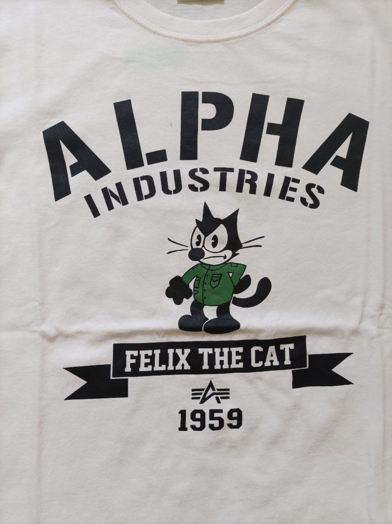 ALPHA INDUSTRIES X FELIX THE CAT, Men's Fashion, Tops & Sets, Tshirts &  Polo Shirts on Carousell