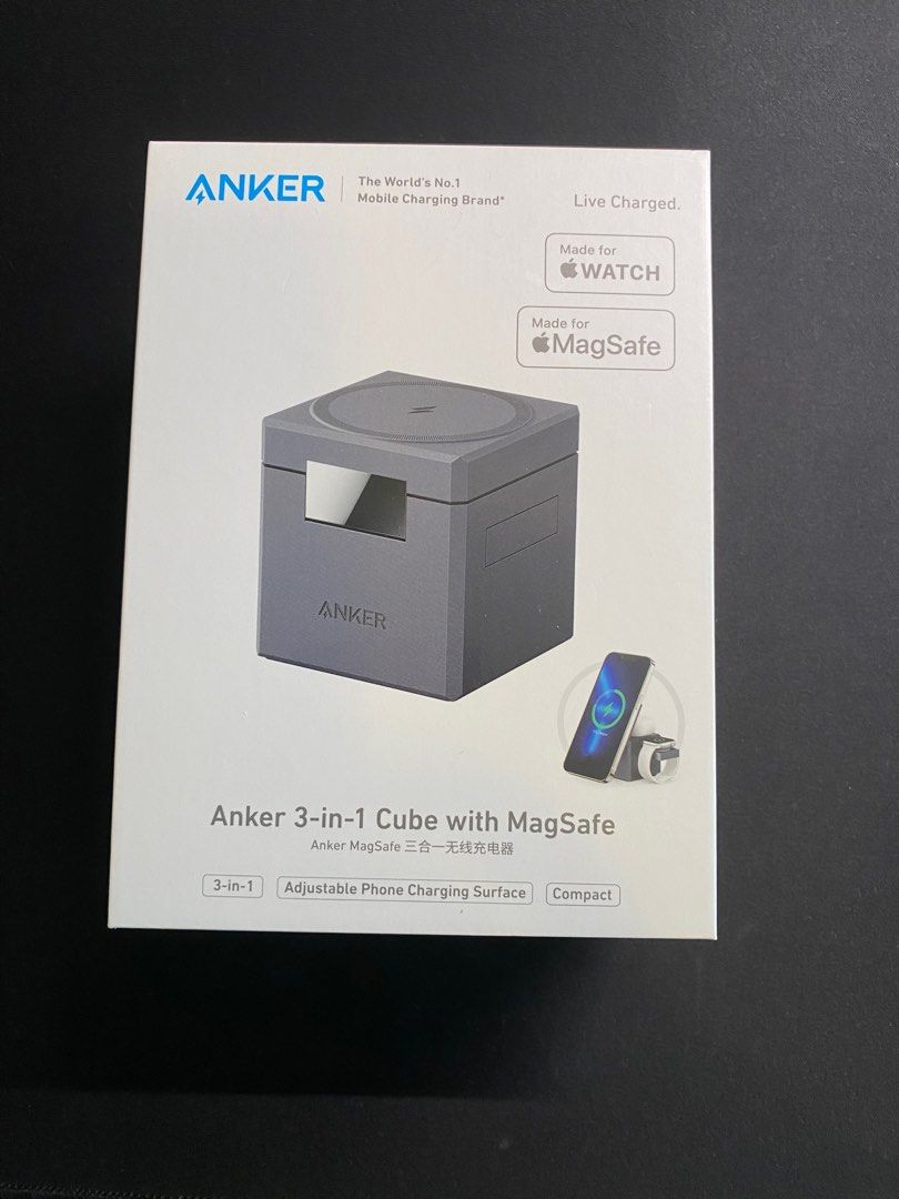 Anker 3 in 1 Cube with MagSafe charger, 手提電話, 電話及其他裝置