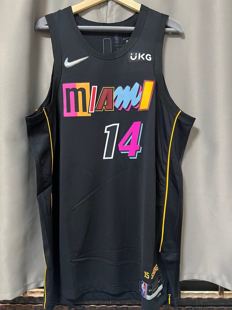 USED Tyler Herro Miami Heat Black Pink City Edition Swingman Jersey Large