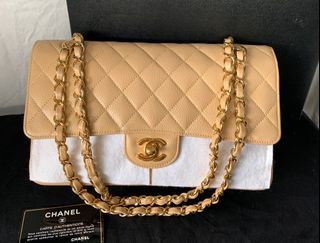 Chanel Mini Square Black Caviar Gold HW, Women's Fashion, Bags