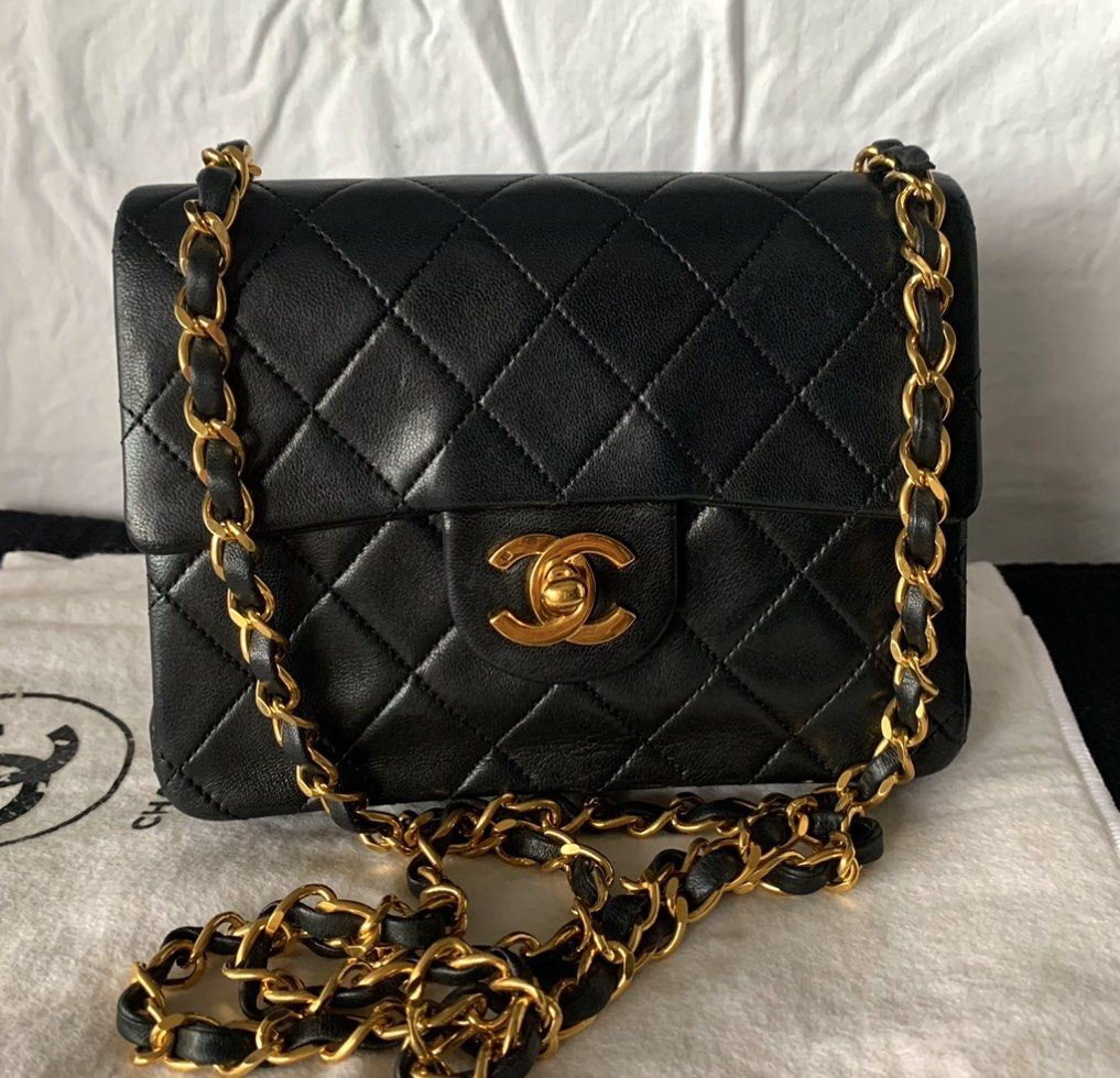 Authentic Chanel Vintage Mini Square 17cm Lambskin, Women's Fashion, Bags &  Wallets, Shoulder Bags on Carousell