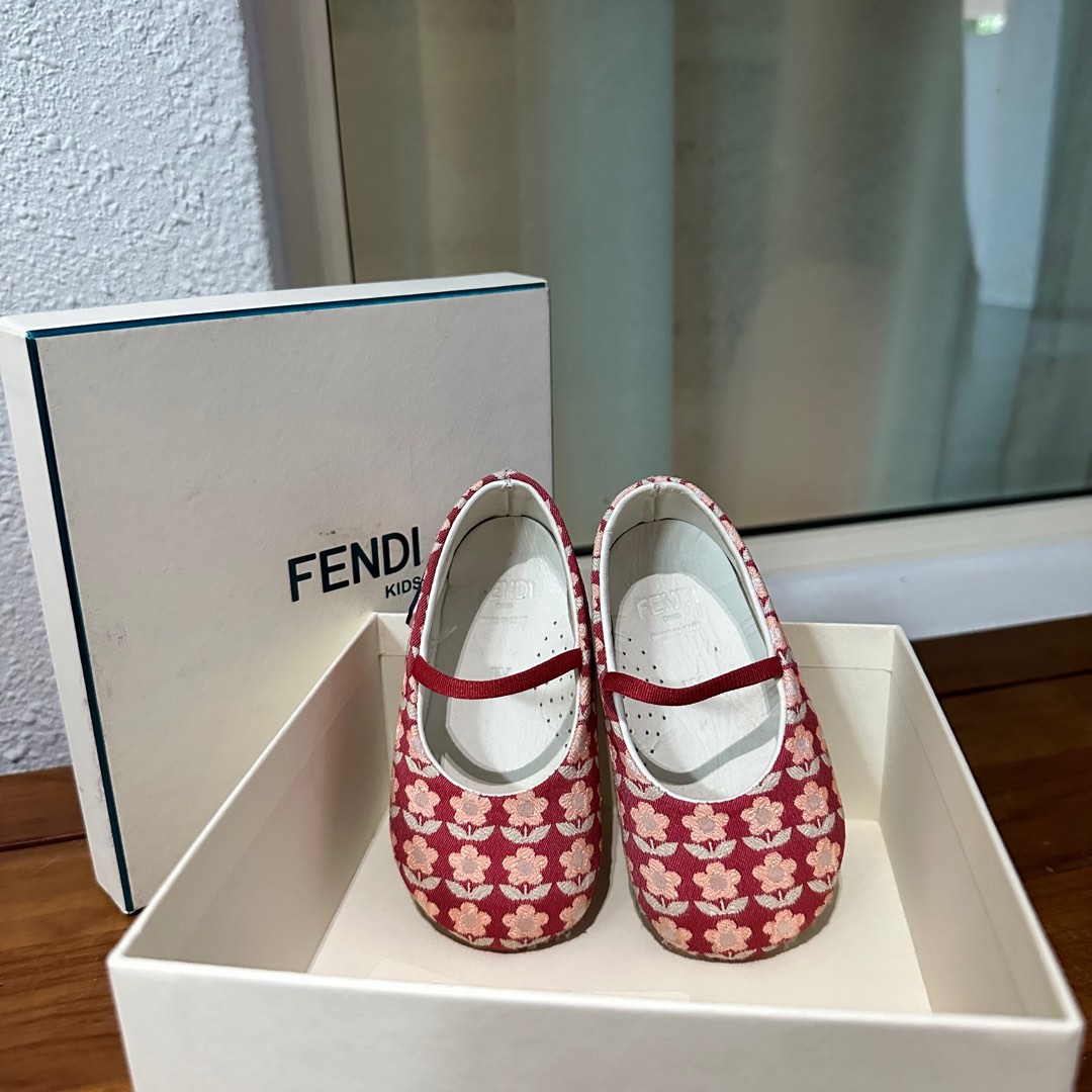 Authentic Fendi Kids Baby Pre Walker Ballerina Shoes Babies