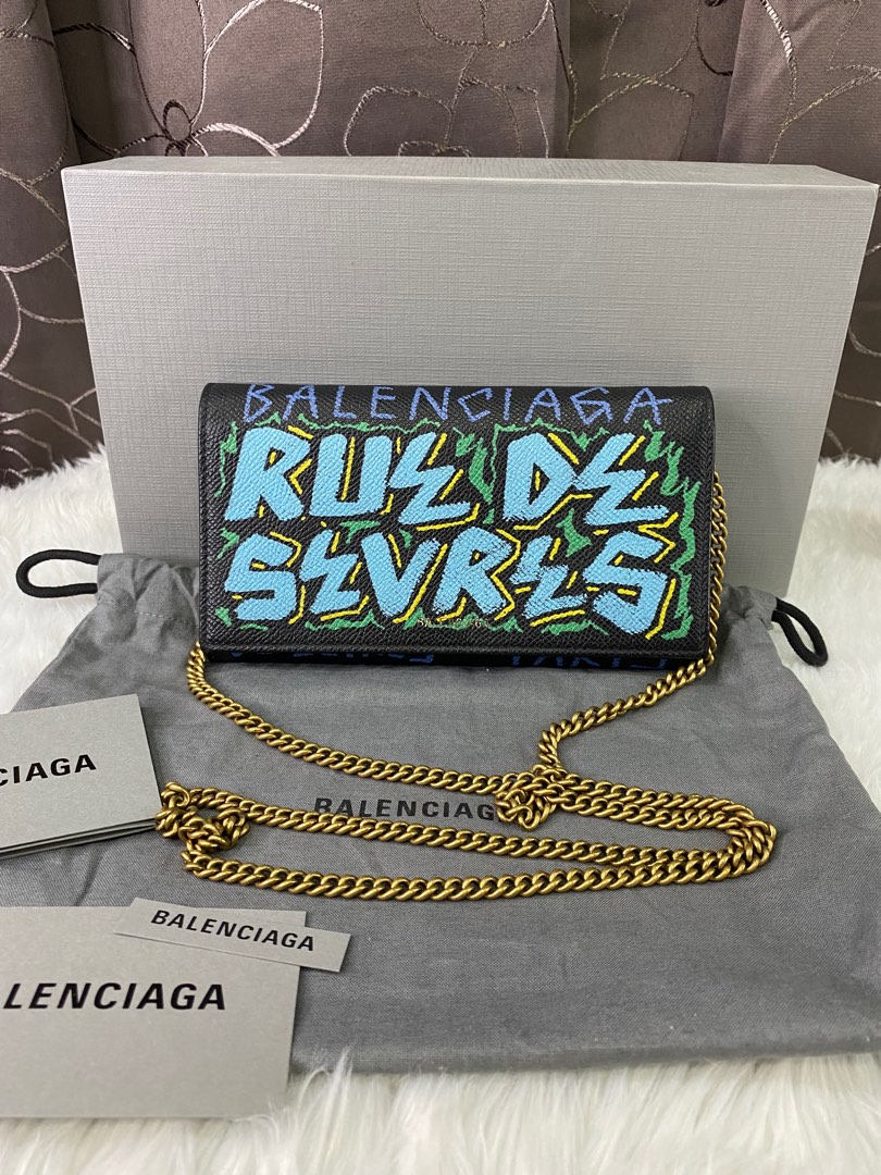 Balenciaga graffiti top chain bag