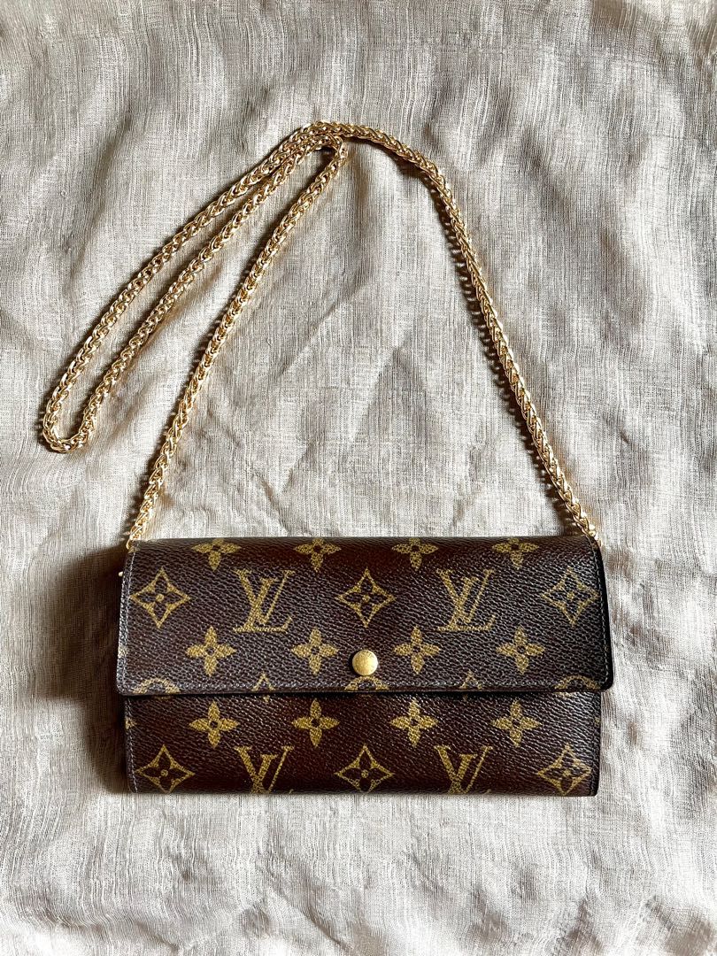 Louis Vuitton, Bags, Auth Louis Vuitton Sarah Wallet On Chain