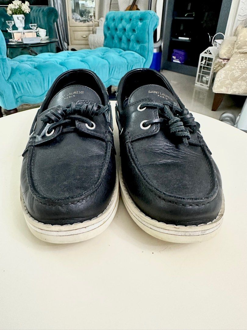 Authentic Saint Laurent Leather Casual Shoes Top sider Luxury Sneakers Footwear on Carousell