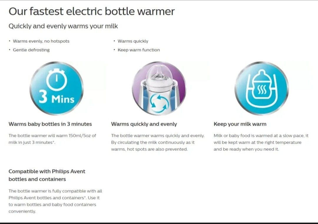 Avent bottle warmer symbols cheap
