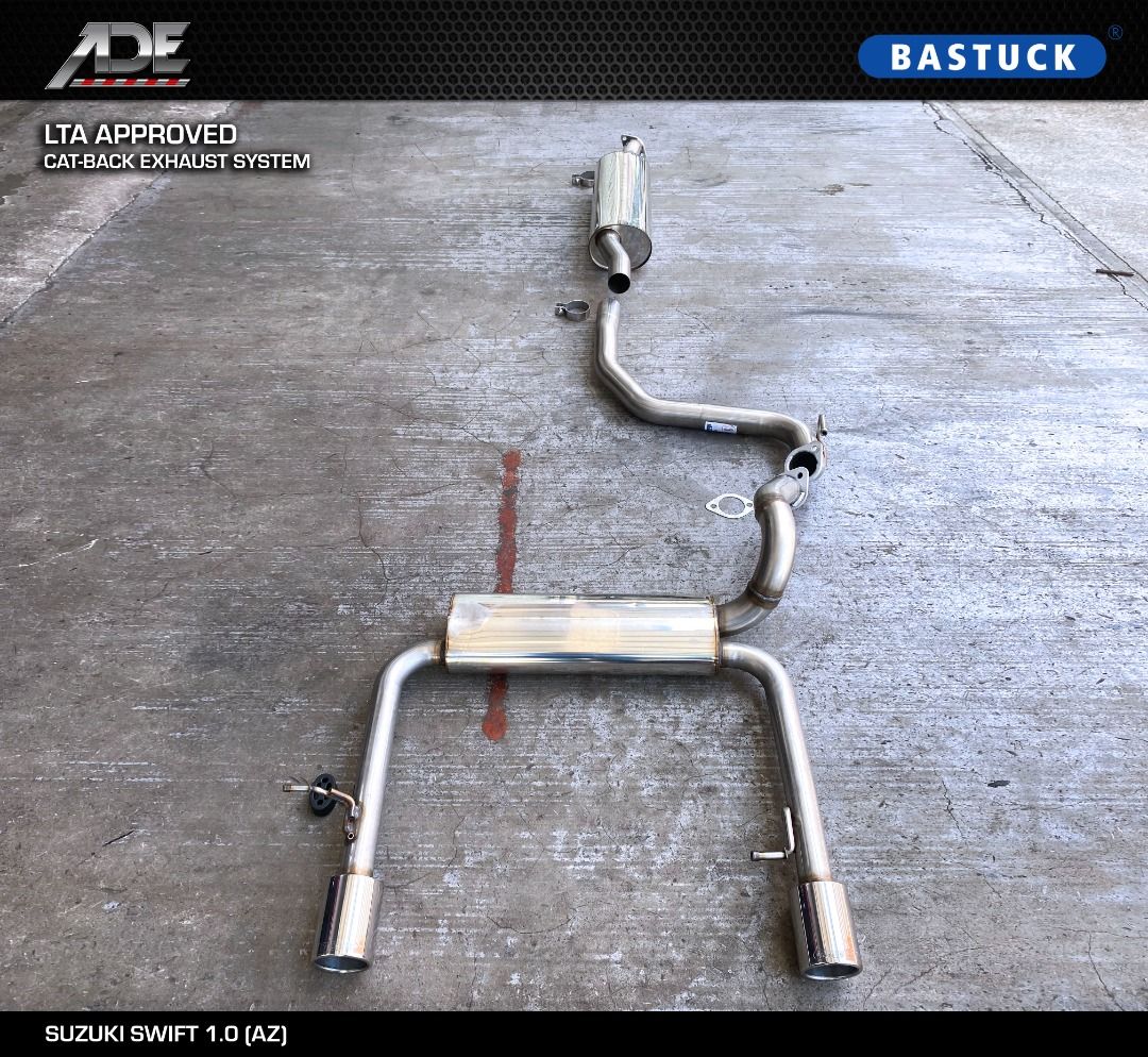 BASTUCK LTA APPROVED CAT-BACK EXHAUST SYSTEM FOR SUZUKI SWIFT 1.0 (AZ ...