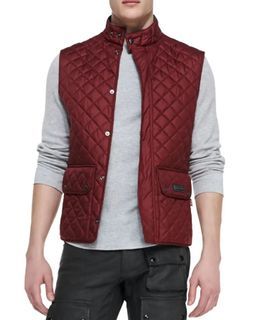 BELSTAFF England Technical Hunting Quilted Vest Burgundy Size 52