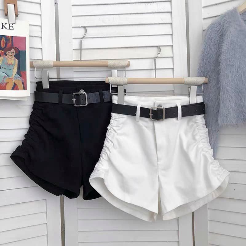 Black high waist shorts comes with belt. S size Women s Fashion