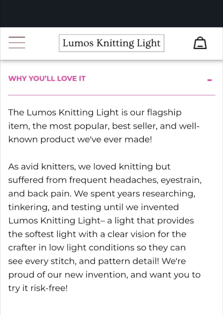 Lumos Knitting Light, Crafter Light Around Neck for Knitters and