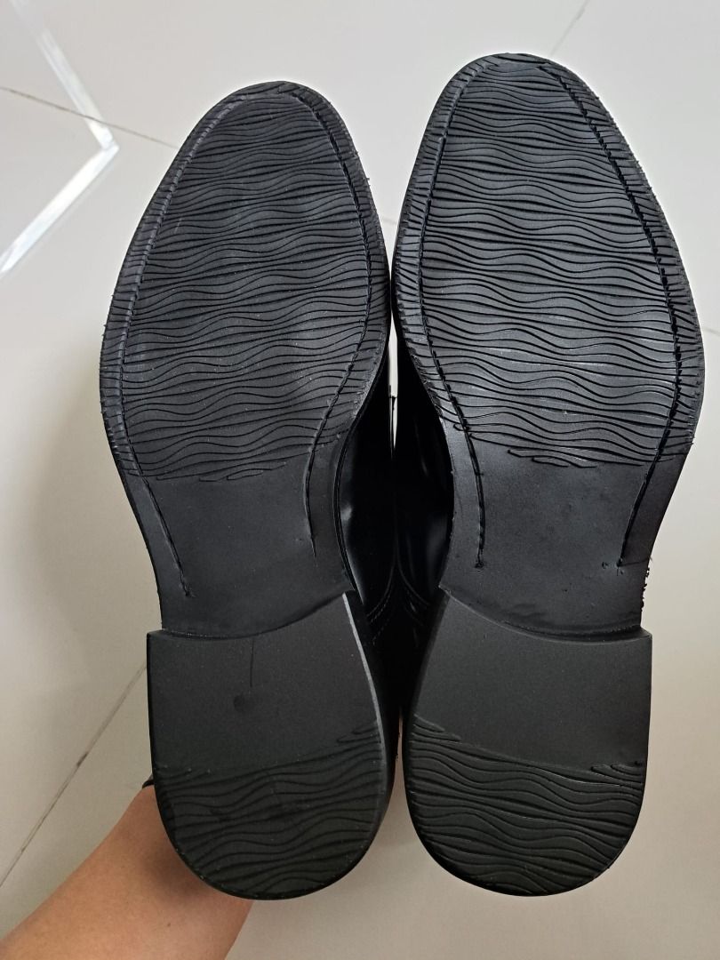 BRAND NEW Genuine Leather Black Patent Monk Shoes, Men's Fashion