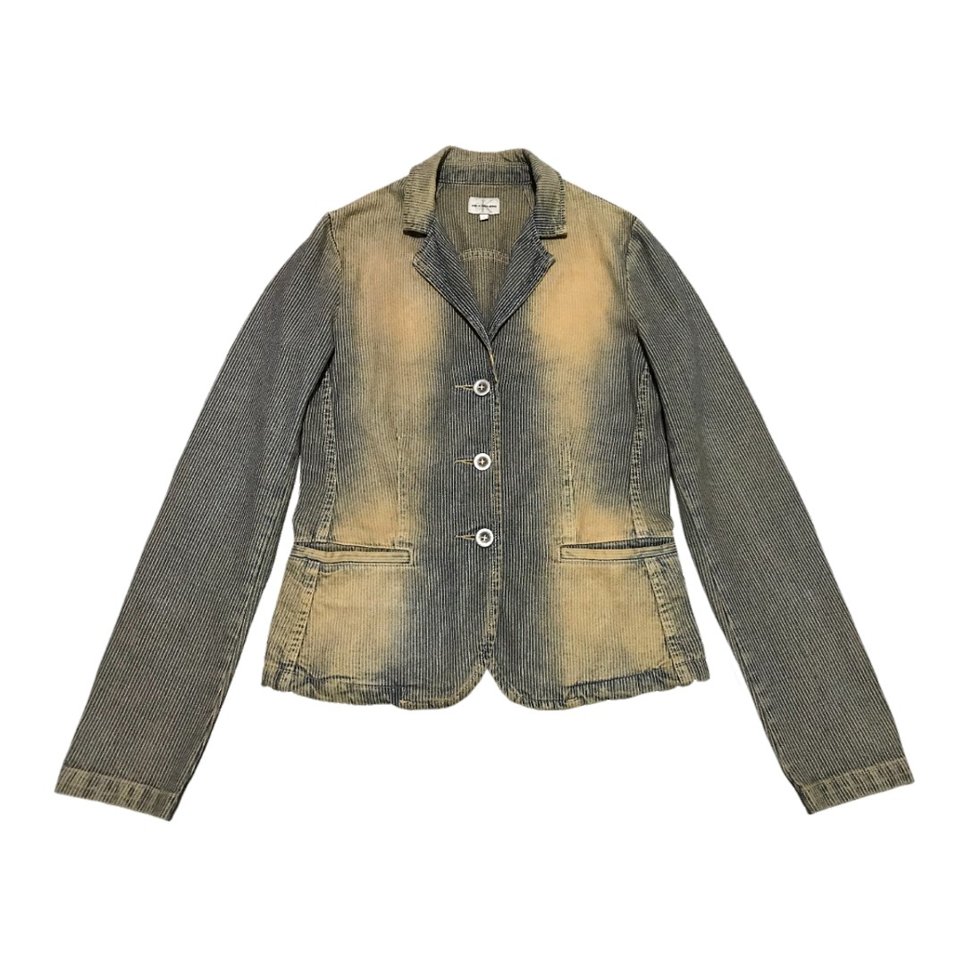 Calvin Klein Sandblasted Pinstripe Jacket | y2k Vintage Retro Cyber ...