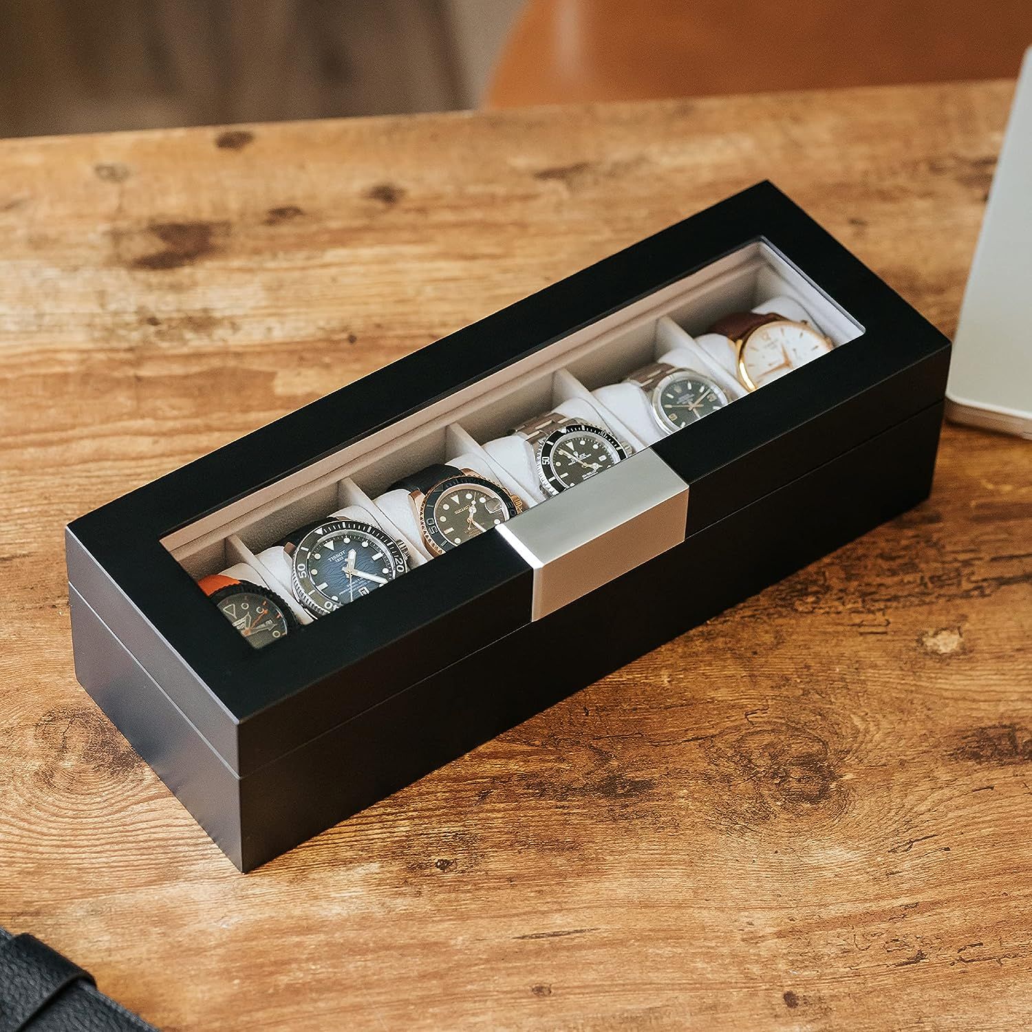 Glass watch box sales