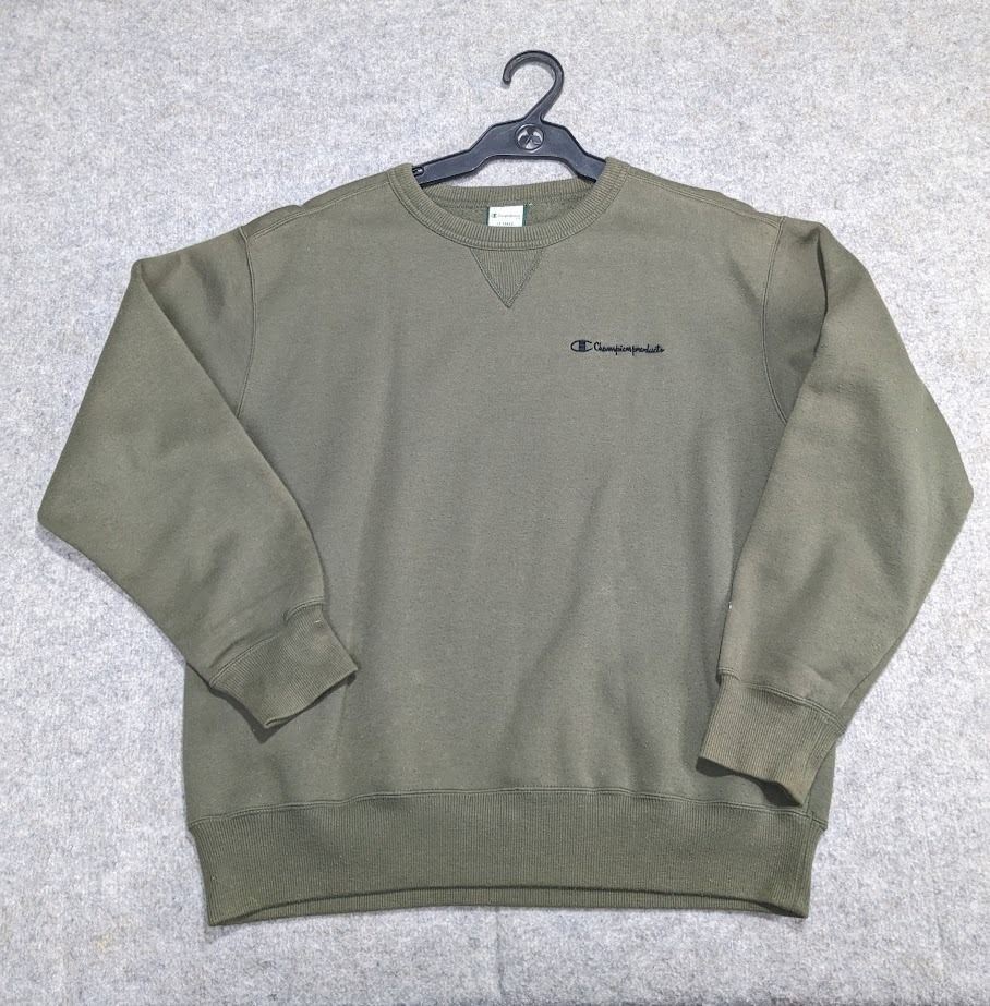 Champion sweater olive green shirt sale