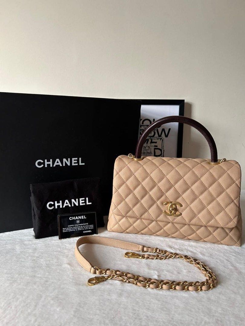 Chanel Coco Handle Medium Lizard Handle Bag, Luxury, Bags & Wallets on  Carousell