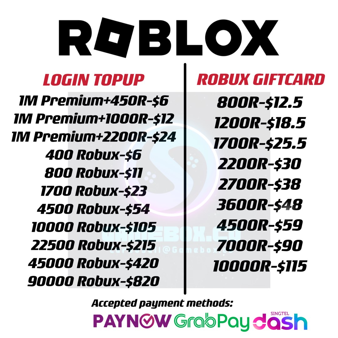CHEAPEST) ROBLOX TOPUP / GIFT CARD, Video Gaming, Gaming Accessories,  In-Game Products on Carousell