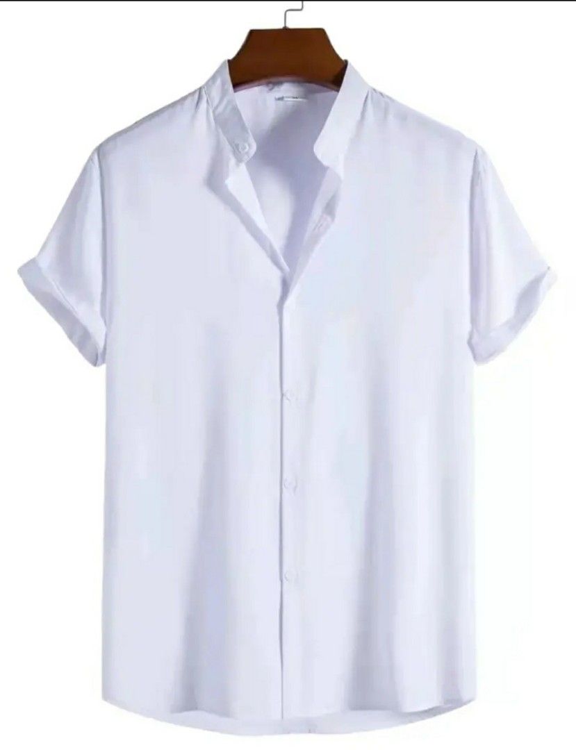 chinese collar polo white