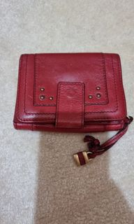 Chloe red compact leather wallet