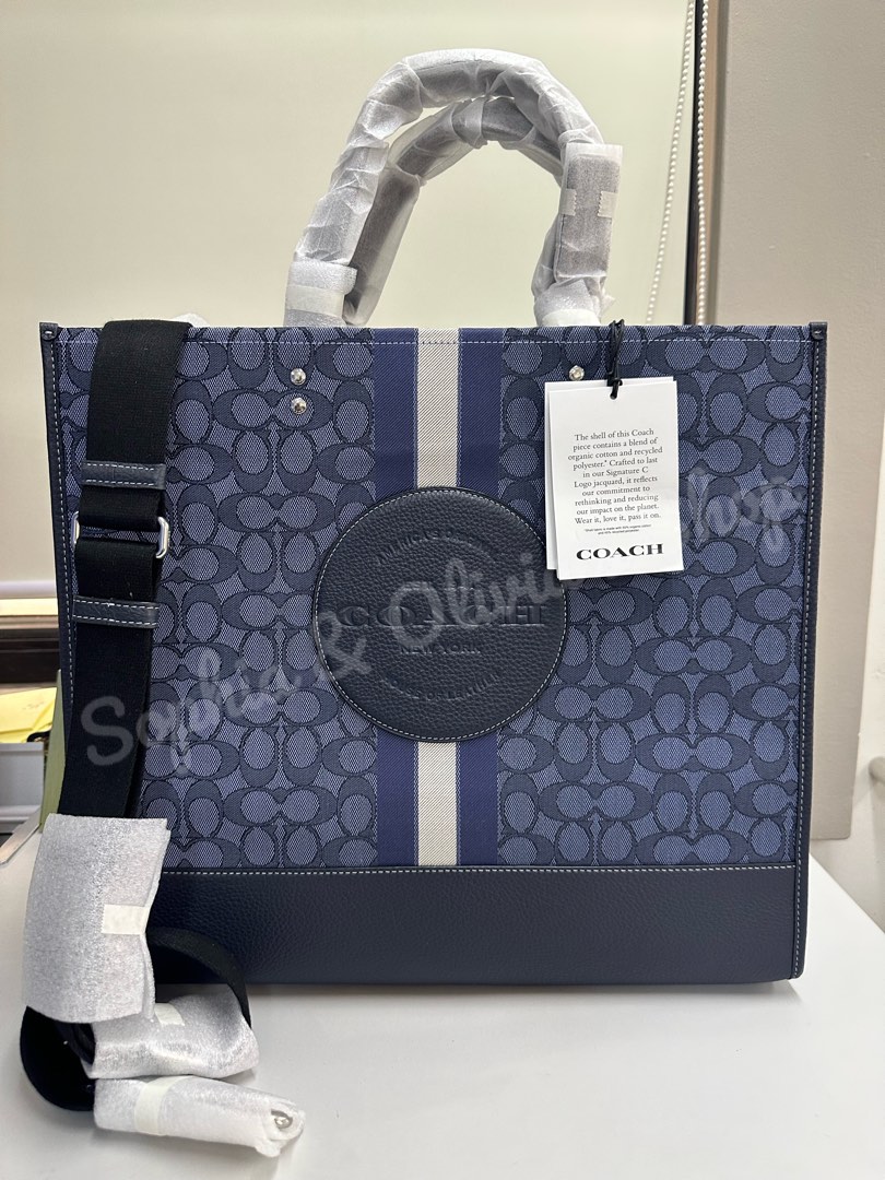 Coach Dempsey Large Tote 40 in Denim, Women's Fashion, Bags & Wallets