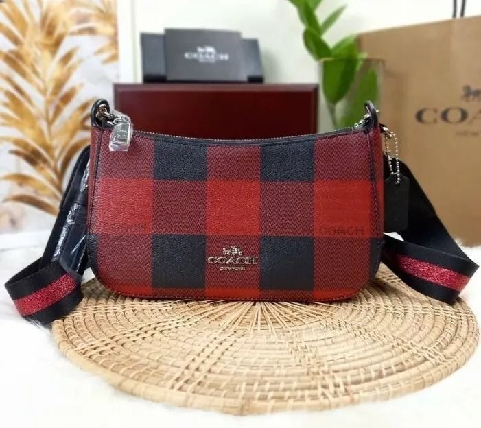 Buffalo plaid deals purse coach