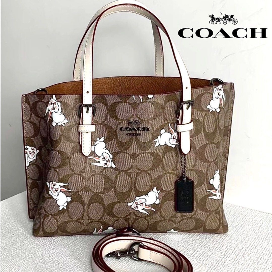 Coach Mollie Tote 25 In Signature Canvas With Rabbit Print (Women ...