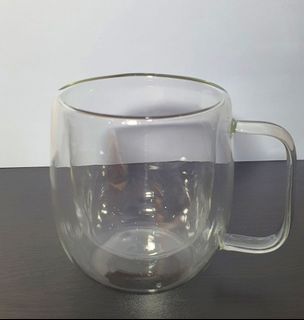 CNGLASS Large Double Wall Glass Coffee Mug 500ml/17 oz, Insulated Clear  Coffee Cup with Handle, Set of 1
