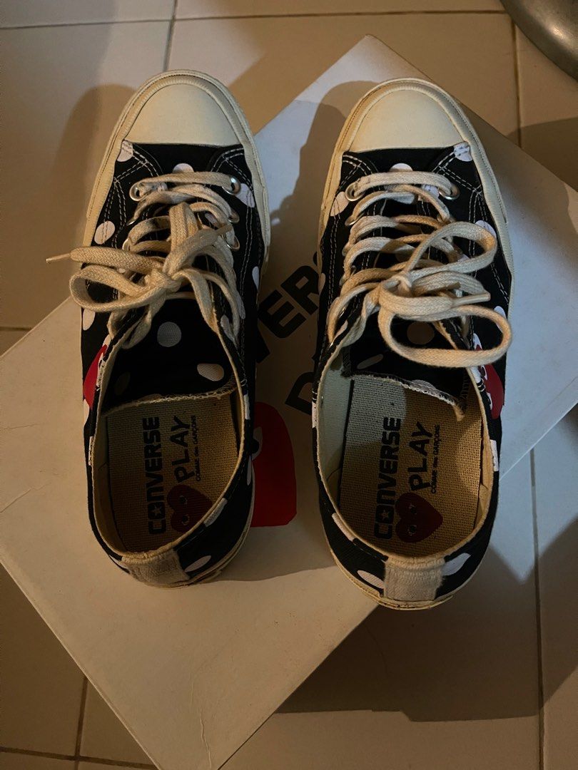 Cdg converse new arrivals white polka dot