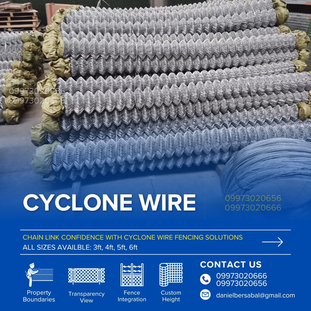 Cyclone Fence Wire Mesh Fencing Diamond Mesh Galvanized Steel