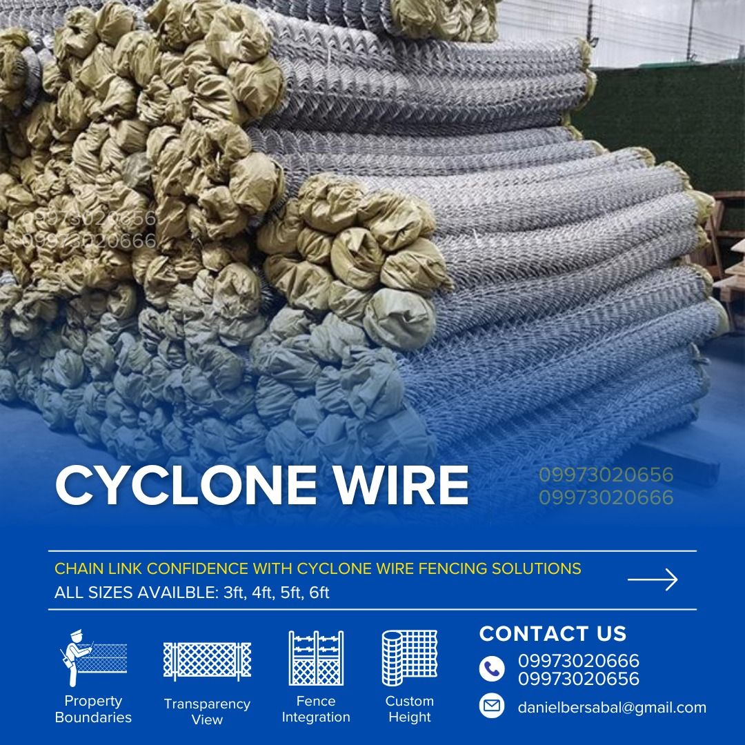 Cyclone Fence Wire Mesh Fencing Diamond Mesh Galvanized Steel