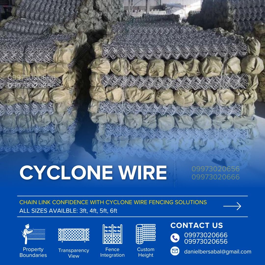 Cyclone Fence Wire Mesh Fencing Diamond Mesh Galvanized Steel